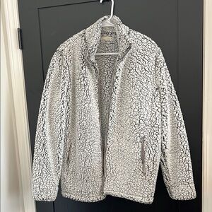 White/ green Sherpa Fleece Jacket
